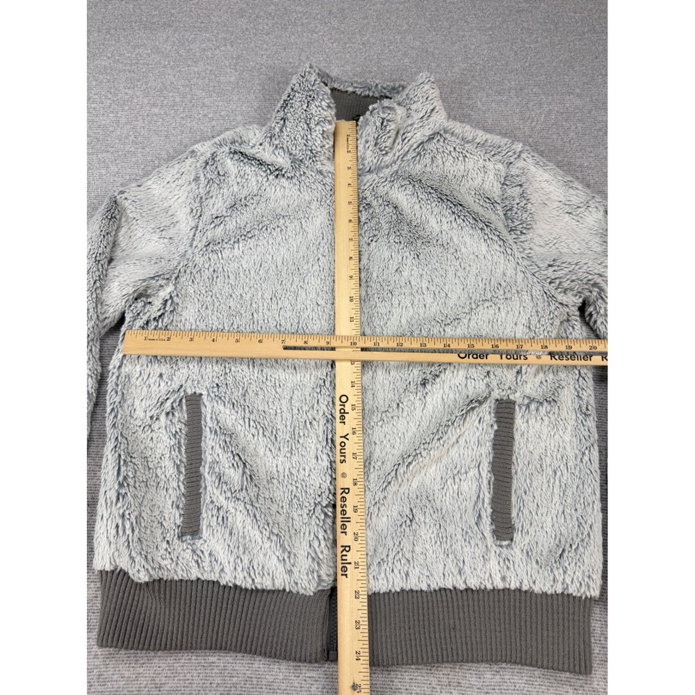 Patagonia Los Gatos Full Zip Fleece Jacket Womens Medium Grey White Bomber Mock - Picture 5 of 13